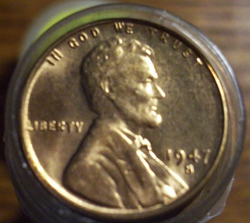 R0LL OF 50 - GEM BU UNCIRCULATED 1947-S RED LINCOLN WHEAT CENTS