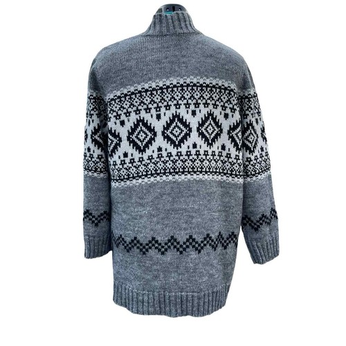 J. Jill Sweater Cardigan Fair Isle Knit 