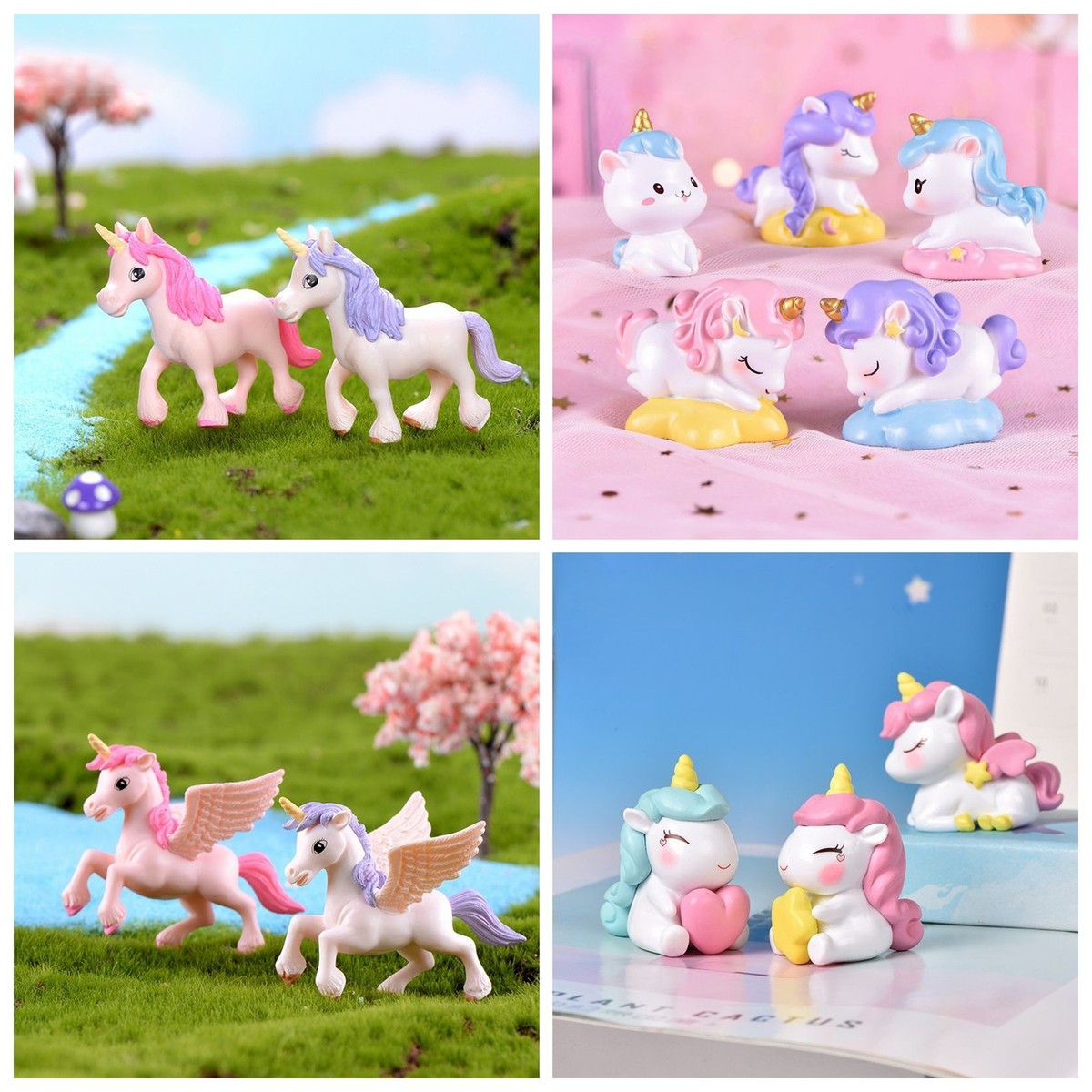 Fairy Garden Accessories Unicorn Miniature Figurines Ornament Cake