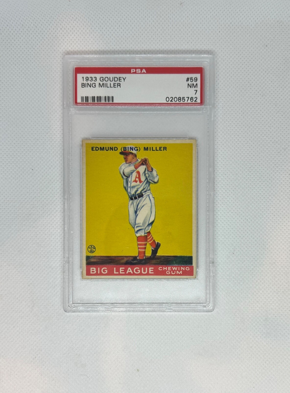 1933 Goudey Bing Miller #59 PSA 7 Well Centered - Only 24 Higher