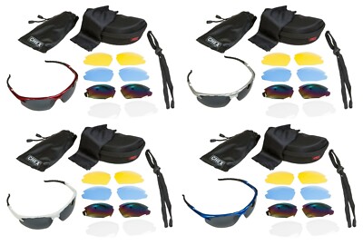 CHEX Ace Cricket Sonnenbrille Sportbrille Mit 5 Wechselbaren Kunststoffgläsern