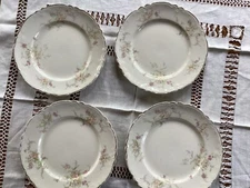 Vintage Homer Laughlin Calais Luncheon Plate 9" Scalloped Gold Trim 4 Plates