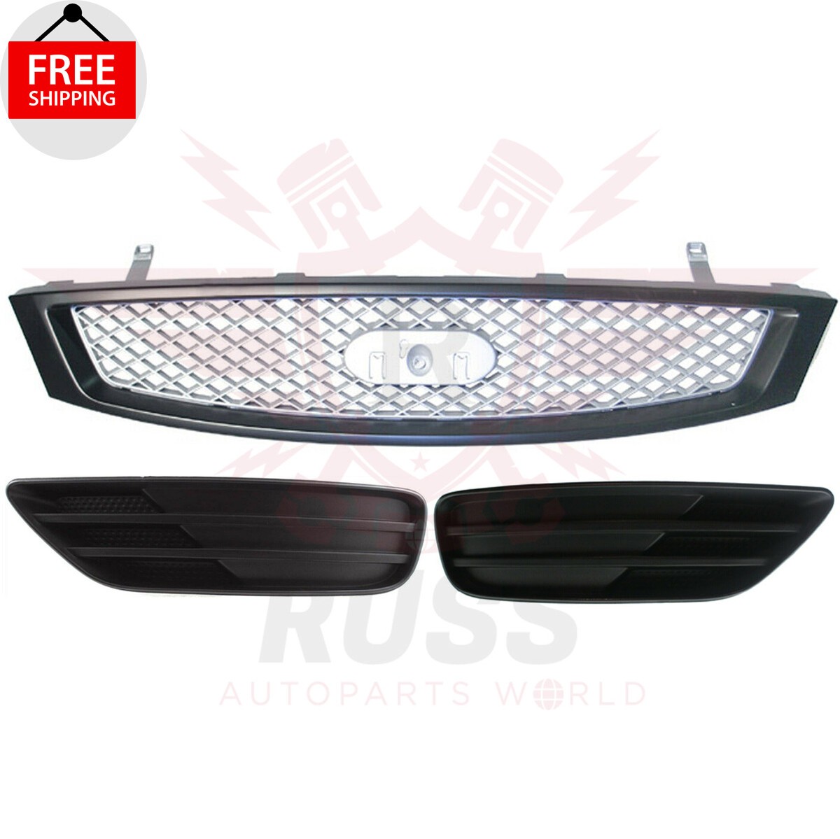 AXIS フロントフォイル　ART 699 中古 New Front Grille Assembly &Bumper Insert Left Right 3PC For 2005