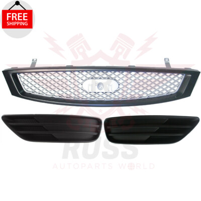 New Front Grille Assembly &Bumper Insert Left Right 3PC For 2005