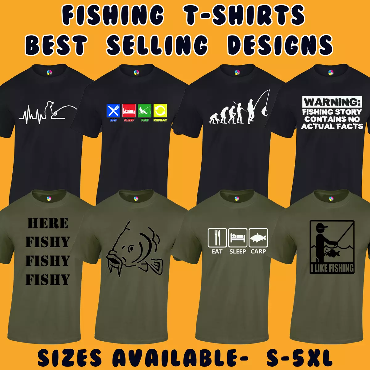 MENS FISHING T-SHIRT DESIGNS GIFT FOR CARP FISHERMAN DAD HUSBAND SON  CLOTHING