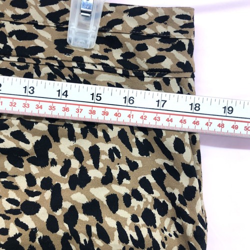 Pantaloni gamba dritta nuovi Madison Petite marroni stampa animalier taglia 12P donna casual - Foto 8 di 12