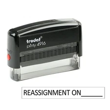 Reassignment On Self Inking Stamp – Rectangle Design, 3/8" x 2-3/4" Impression