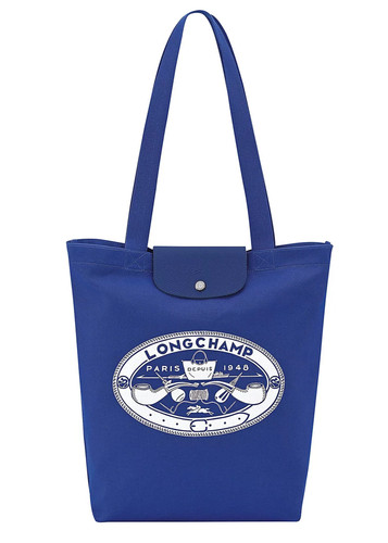 Longchamp x Constantin Riant Le Pliage Cotton Canvas Tote ~NIP~ Cobalt