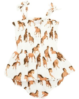 Angel Dear Infant Girls' Horse Sleeveless Snap One Piece - 509-S25-HRS