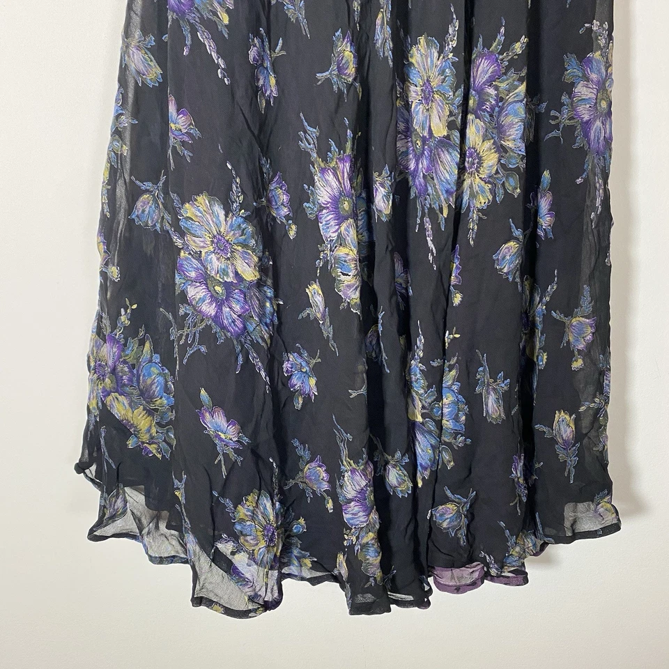 Sarah Arizona Skirt Womens Large Reversible Maxi Boho Floral India Dark Romantic - Image 2 of 4