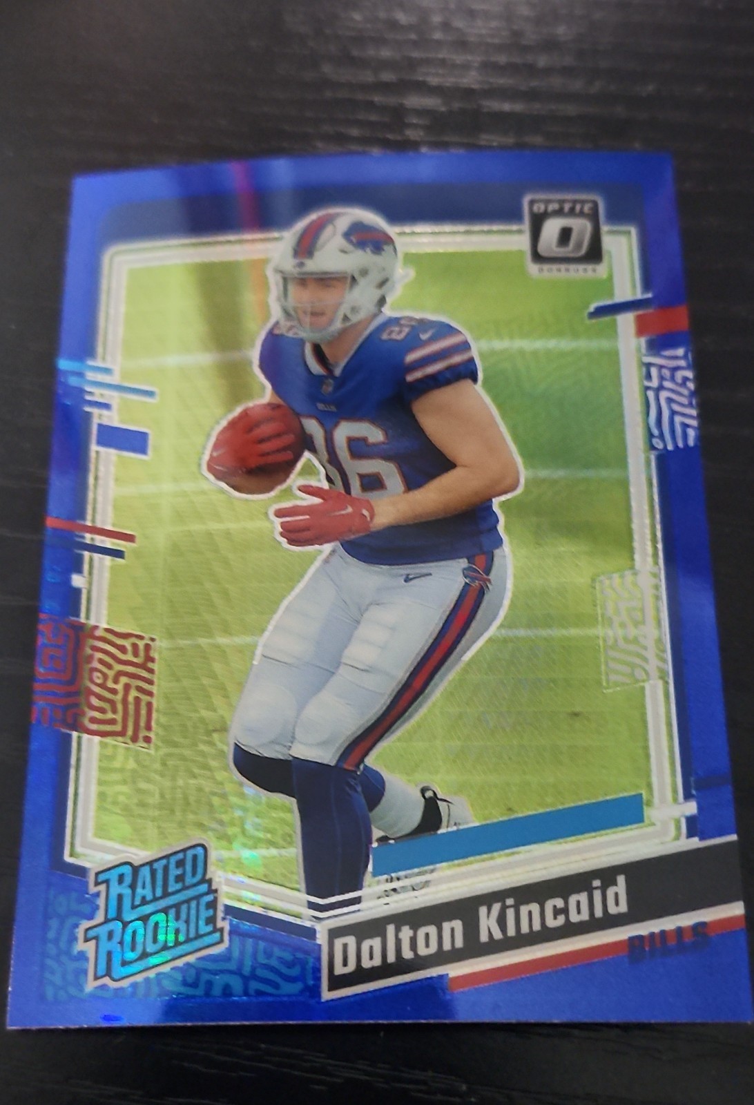 2023 Panini Donruss Optic Rated Rookie Dalton Kincaid #211 Blue Hyper Prizm (RC)