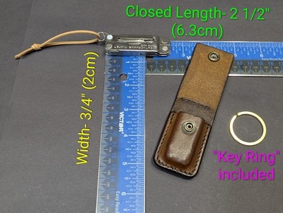 Leatherman Micra Keychain Tool w/ Custom Handmade Leather Holster