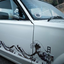 2x Pair Side Jdm Great Wave Kanagawa Low Japan Racing Stance Vinyl Sticker Decal