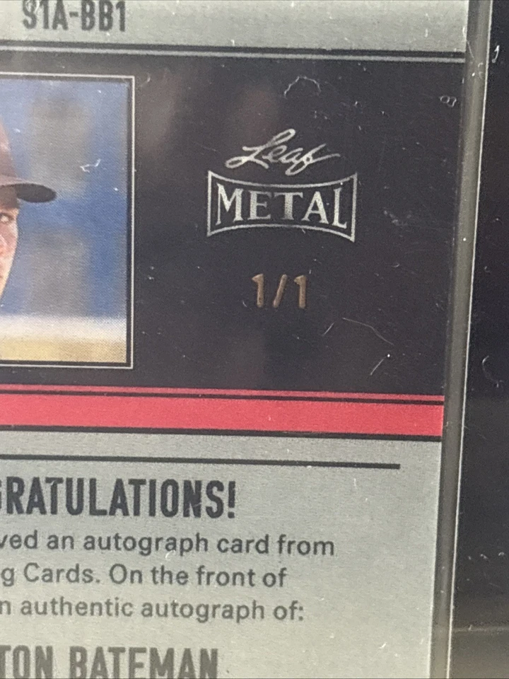 SUPERFRACTOR 1/1 Boston SQUATCHO BATEMAN 1/1 Flames - #91A-BB1 2024 Leaf Metal - Image 3 of 4