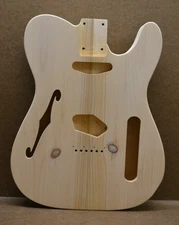 Custom Order Guitar Body, Semi Hollow T-Style, Knotty Pine, Fits Tele® Neck
