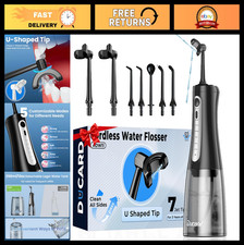 Portable Cordless Water Flosser, 360  Deep Clean, 5 Modes, 7 Tips, Rechargeable,
