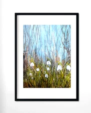 Original Flower Watercolor painting, Snowdrops Spring ART, Wall Art decor.