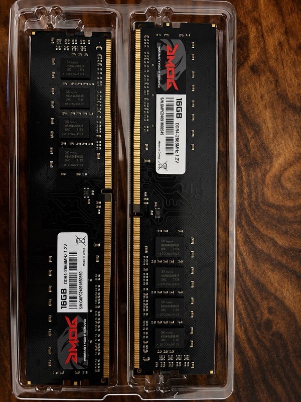 DMOG 32GB (2x16GB) DDR4 2666MHz 288-Pin DIMM Non-ECC 1.2V (NO XMP)