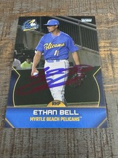 2025 Myrtle Beach Pelicans Ethan Bell Autograph Signed Team Card Cubs Auto