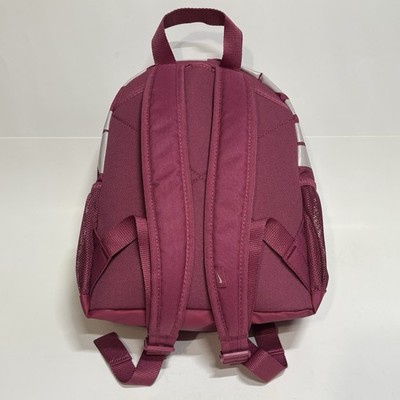 nike brasilia backpack burgundy zippered pocket for headphones or electronics Nike Brasilia Just Do It