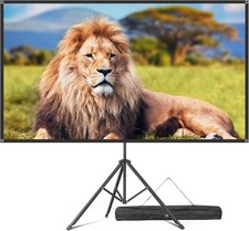 80 inch Projector Screen with Tripod Stand Portable Home Outdoor Cinema 16:9 4K