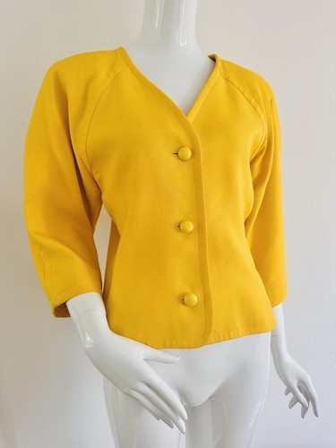 Givenchy Blazer Jacket Vintage 80’s Boutique Jellow Couture Viscose Size FR 38 S - Picture 1 of 23