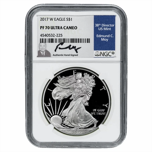 2017W American Silver Eagle $1 Edmund C. Moy Signature NGC PF 70 UCAM