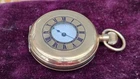 ANTIQUE HALF HUNTER ROLLED GOLD WALTHAM USA POCKET WATCH WITH ELGIN CASE-WORKING
