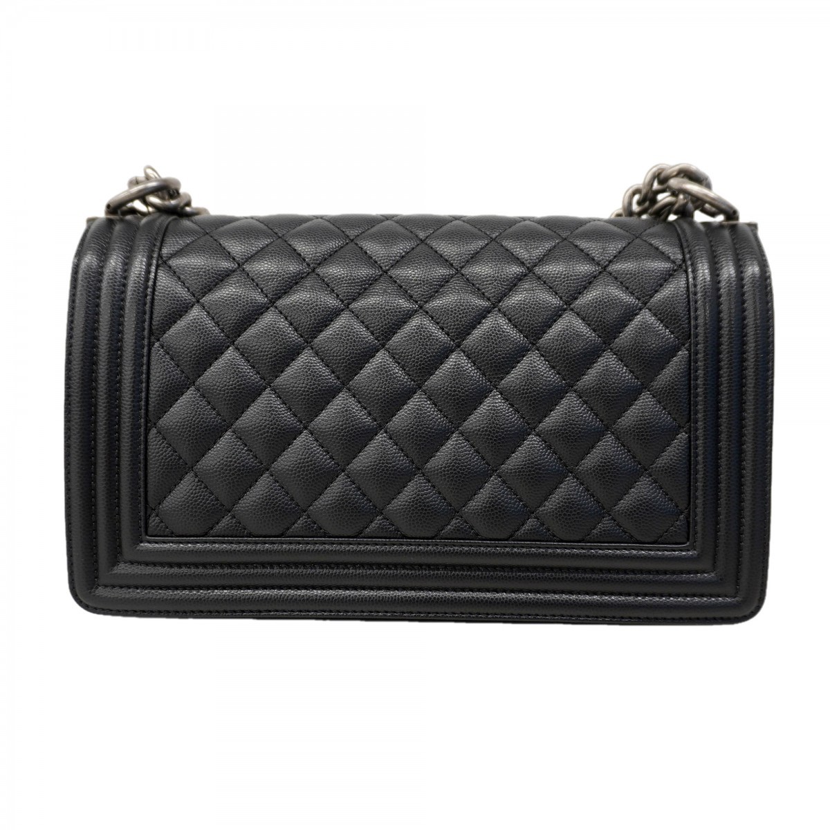 Auth [6bb1707] CHANEL Shoulder Bag Boy chanel ChainShoulder Caviarskin Black... thumbnail 8