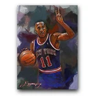 Derek Harper Art Card Limited 8/50 Edward Vela Signed (New York Knicks)