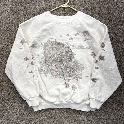 Vintage Northern Reflections Fall Leaf Cats Crew Neck Sweatshirt Adult Size XL