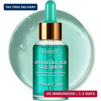 MAREE 10% Azelaic Acid Face Serum - Redness Soothing Hydrating Serum with Niacin