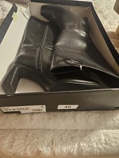 INC International Concepts ODINAP Black Wide Calf Knee High Block Heel 10.5 M