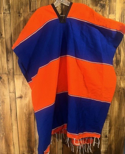 University of Florida Gators Adult Woven Striped Poncho Large Logo Football - Picture 3 of 7
