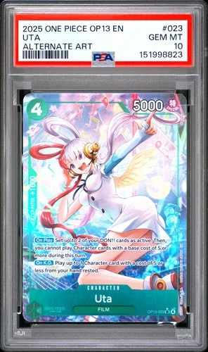 2025 ONE PIECE OP13-CARRYING ON HIS WILL ALTERNATE ART #023 UTA PSA 10