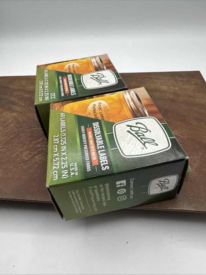 BALL PACK OF 60 DISSOLVABLE LABELS USE ON GLASS OR LIDS MADE IN USA-lot Of 2 - Image 3 of 4