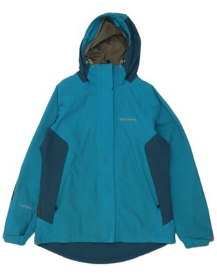 Sprayway Womens Hooded Rain Jacket UK 12 Medium Blue Colourblock Polyamide CV26
