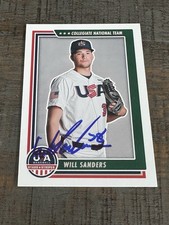 2022 Panini USA Baseball Will Sanders Auto Autograph Signed Team Card Cubs