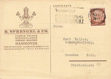 124983) DR Blg mit Perfin / Firmenlochung BSC aus Hannover, B. Sprengel & Co.