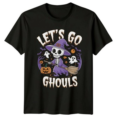 Lets Go Ghouls Halloween Skelett Hexe Herren T-Shirt Damen Tee Grafik Top