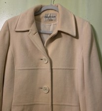 VTG Charles Klein 100 Wool Ivory Coat Sz 6 "Kate Middleton" Structure Old Money