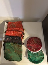 7 Oriental Designed Jewelry Bags 2 Zip 5 Drawstring Change Purse