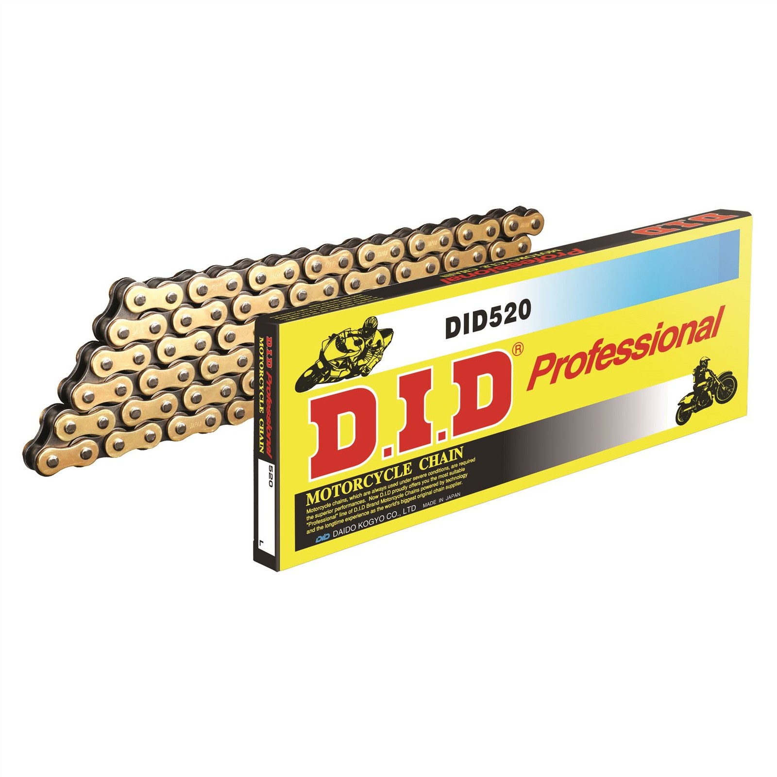 D.I.D. Non O-Ring Chain Gold & Black 520-114 Aprilia 125 RX 2000