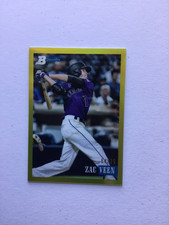 2021 Bowman Heritage Prospects Yellow Chrome Refractor 54/75 Zac Veen #147