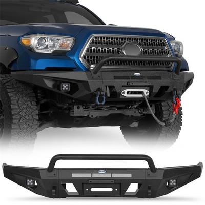 Off-Road Front Bumper For 2016-2023 Toyota Tacoma w/Winch Plate & LED Spotlights