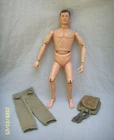 VTG 1960'S HASBRO 12" GI JOE ACTION FIGURE BROWN HAIR W/ PANTS & PACK