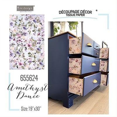 RE-DESIGN PRIMA AMETHYST DANCE DECOUPAGE DECOR TISSUE PAPER
