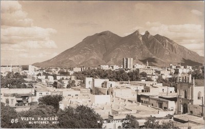 Cerro de la Silla Saddle Mountain Monterrey Mexico Coca Cola RPPC 1940s Postcard