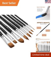Watercolor Brushes Professional, 8Pcs Sable Paint Brush Set Variety Shapes wi...