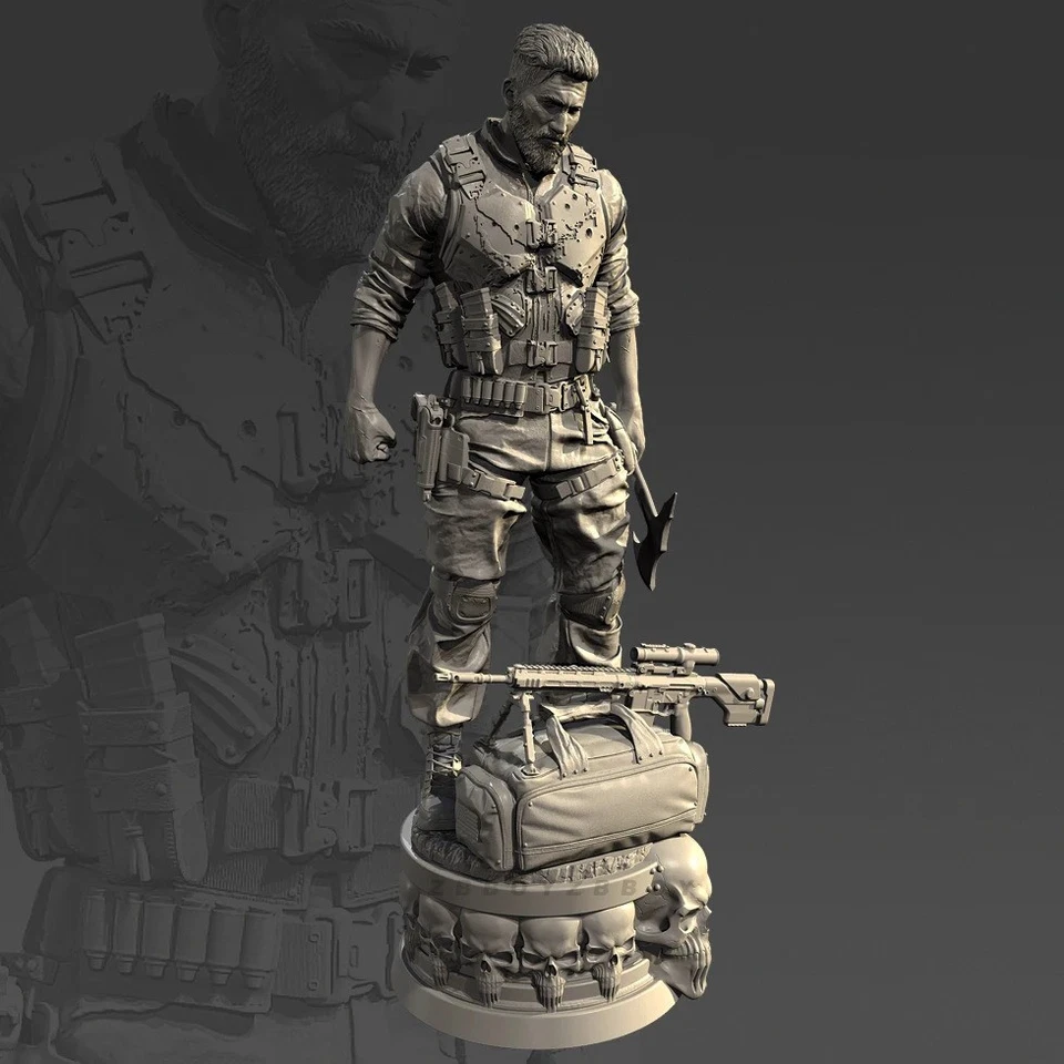 1/20 90mm Resin Figure Model Kit The Punisher Warrior Unassembled Unpainted Kit - Image 3 of 3